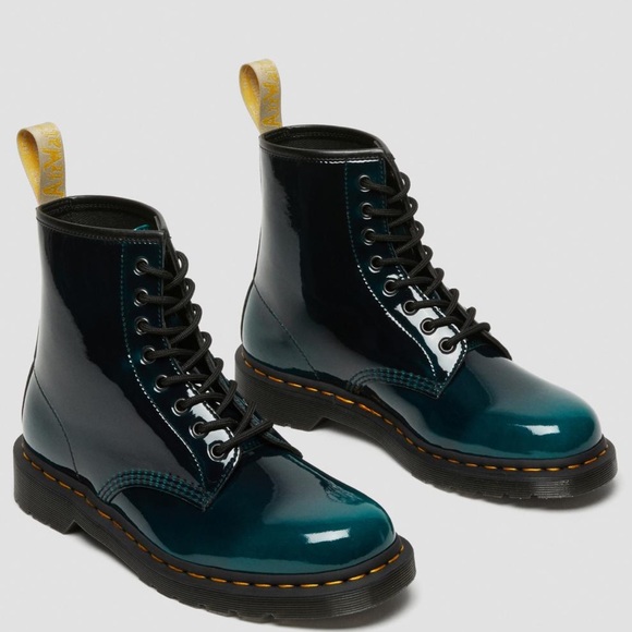 Dr. Martens Black Teal Gloss-1460 LACE UP BOOTS Vegas EU36 NIB LAST PAIR!! - Picture 4 of 14